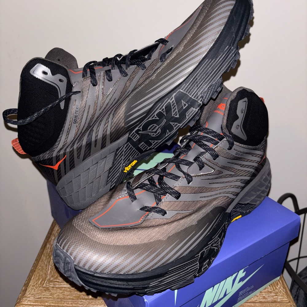 Hoka Men's Black and Gray Hiking Boots MSRP $175